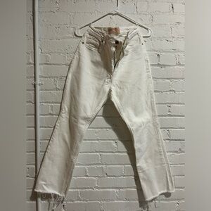 Everlane White high rise kick crop cut off jeans